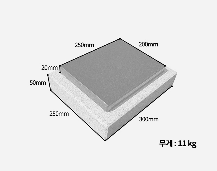 평비석 화병세트 250*200*20 (받침석포함)