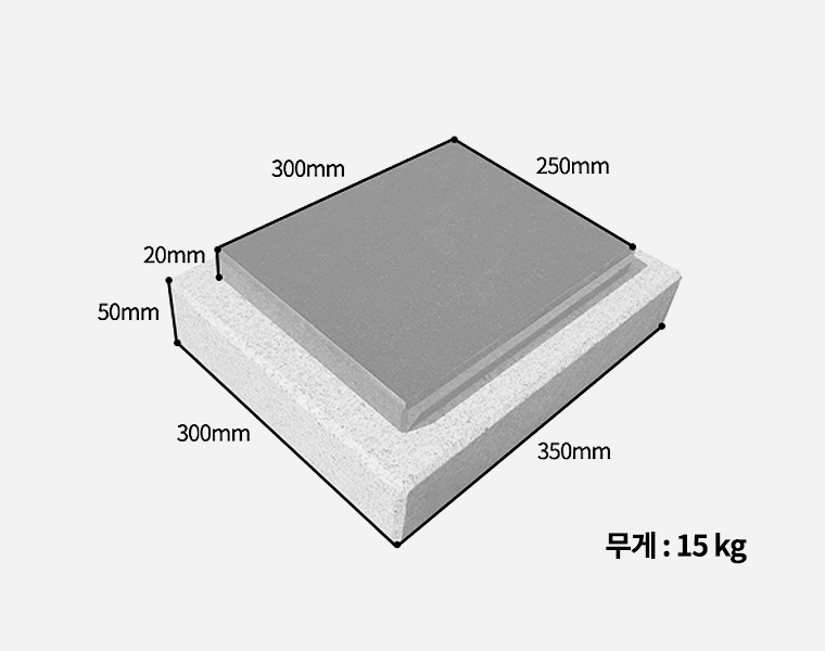 평비석 화병세트 300*250*20 (화병/받침석포함)