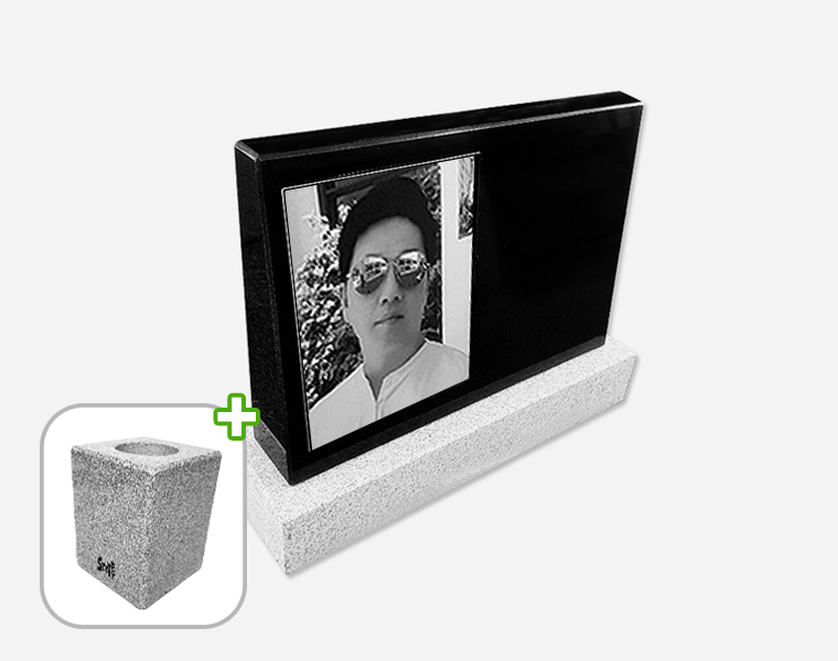 피와비 사진비석 화병세트 450*300*80/40 (크기변경가능/받침석포함)