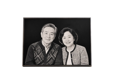 아크릴2인 사진비석 100*75 부착용 비석